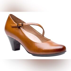 Umberto Raffini Norine Caramel Mary Janes Pump Sz 39/8